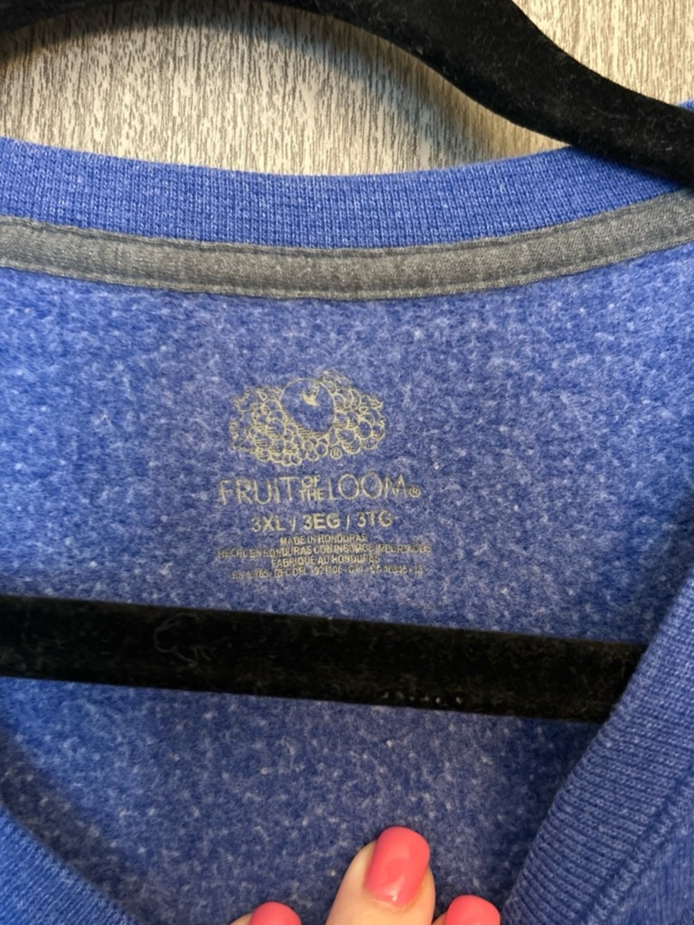 Fruit of the Loom Blue Crewneck Sweatshirt - Picture 2 of 3